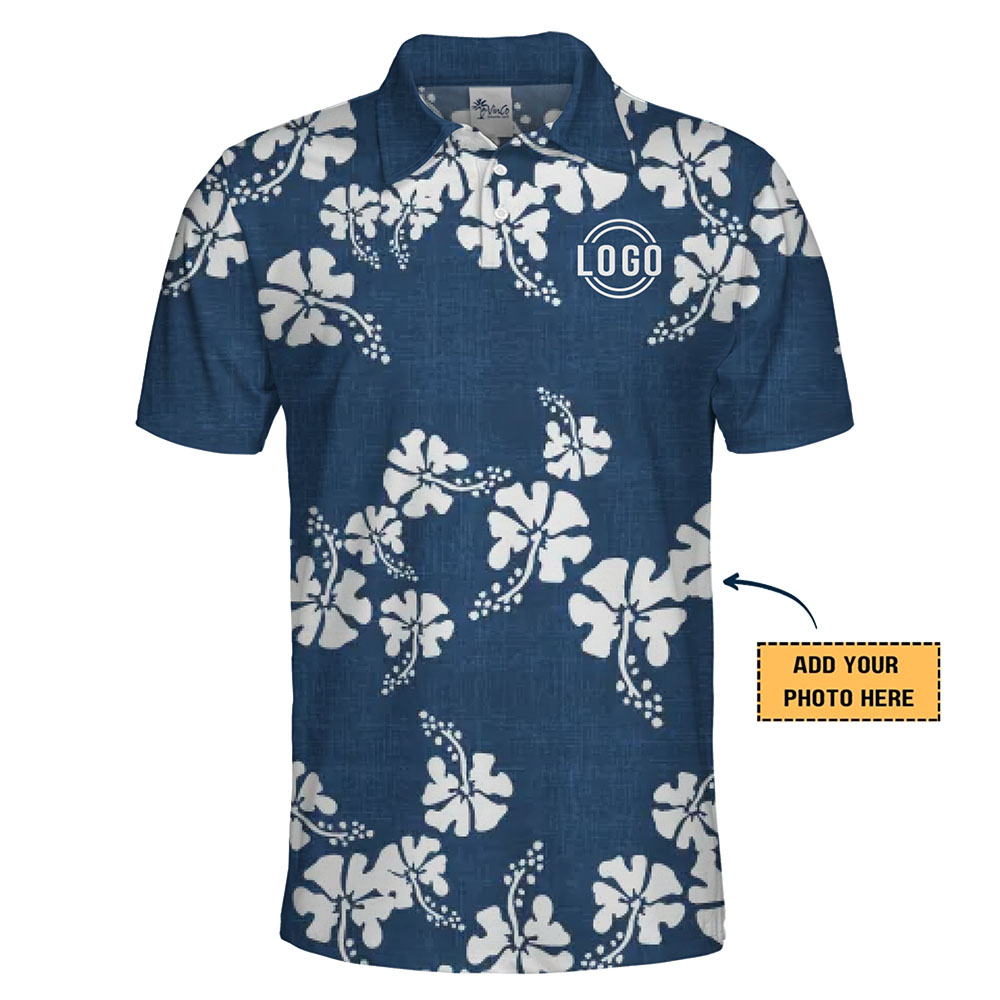 Custom Premium Branded Polo Shirt with Elegant Floral Design