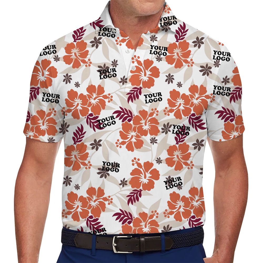 Personalized Tropical Polo Shirt Featuring Hibiscus Flower Design - variant image 1