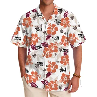 Custom Tropical Hibiscus Hawaiian Shirt for Events and Branding