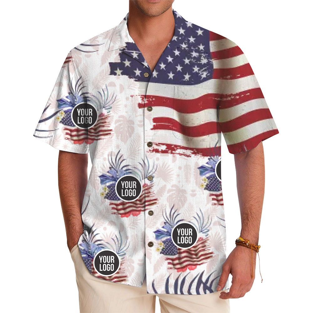 Customizable USA Flag Hawaiian Shirt for Events and Celebrations - variant image 1