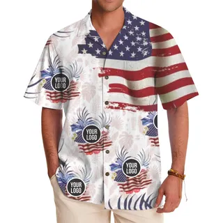 Customizable USA Flag Hawaiian Shirt for Events and Celebrations