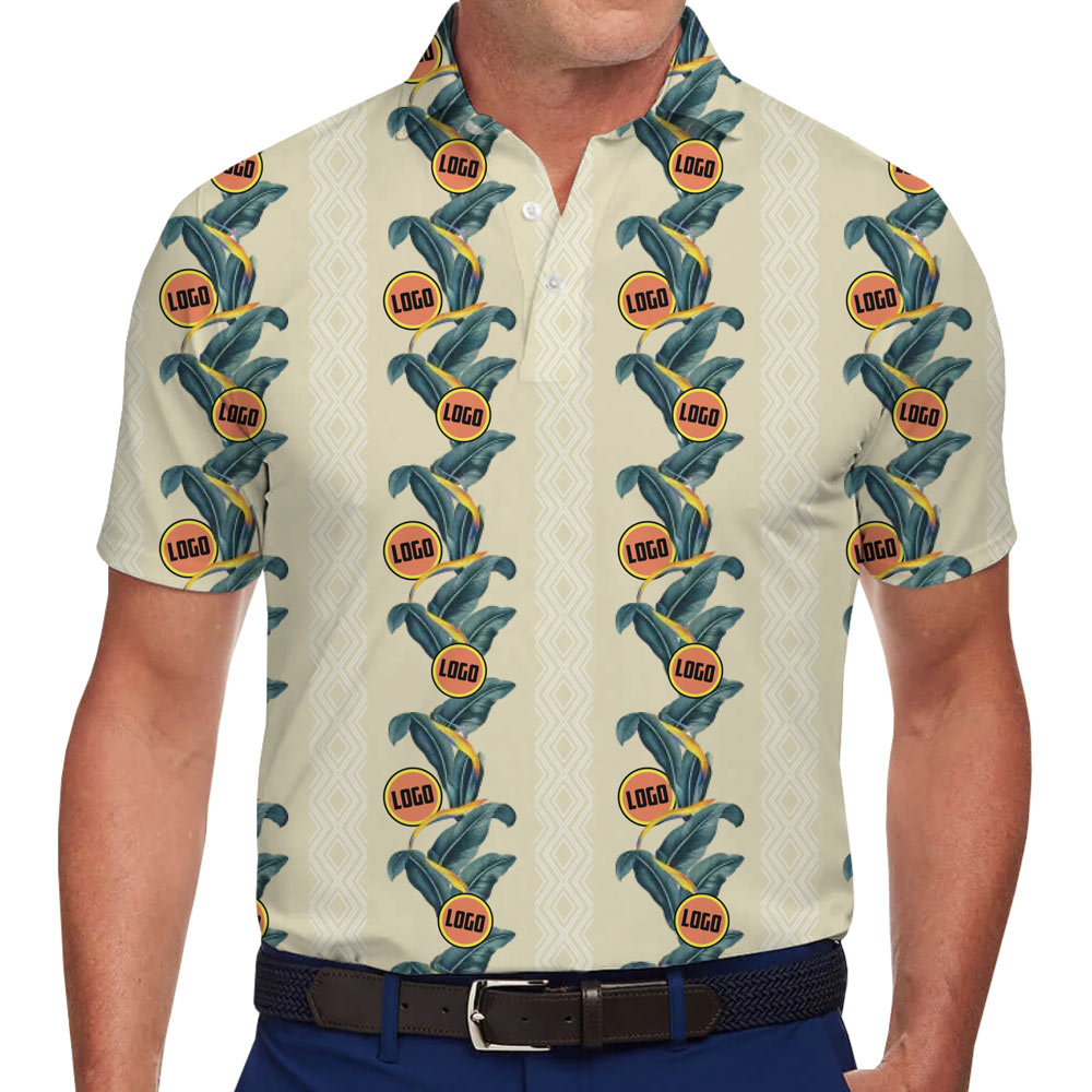 Custom Logo Border Floral Polo Shirt - variant image 1