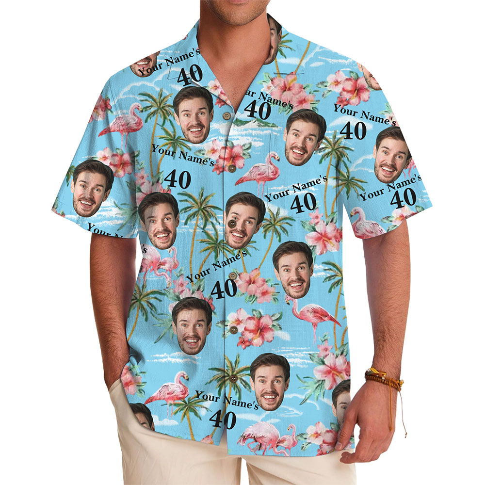 Special Birthday Hawaiian Shirt with Personalized Photo and Name - variant image 1