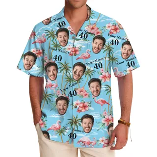 Special Birthday Hawaiian Shirt with Personalized Photo and Name
