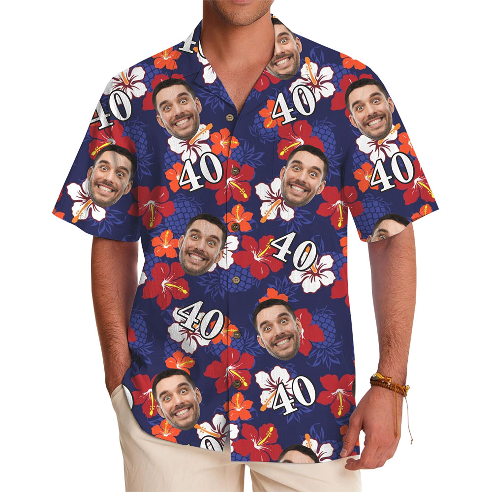 Custom Photo Hawaiian Shirt Perfect for Birthdays and Celebrations - variant image 1