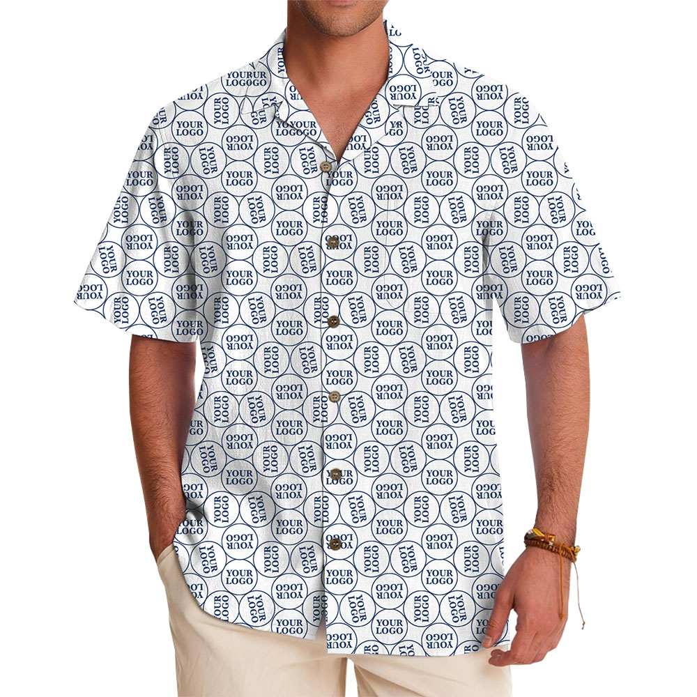 Personalized Logo Pattern Hawaiian Shirt With Live Preview - variant image 1