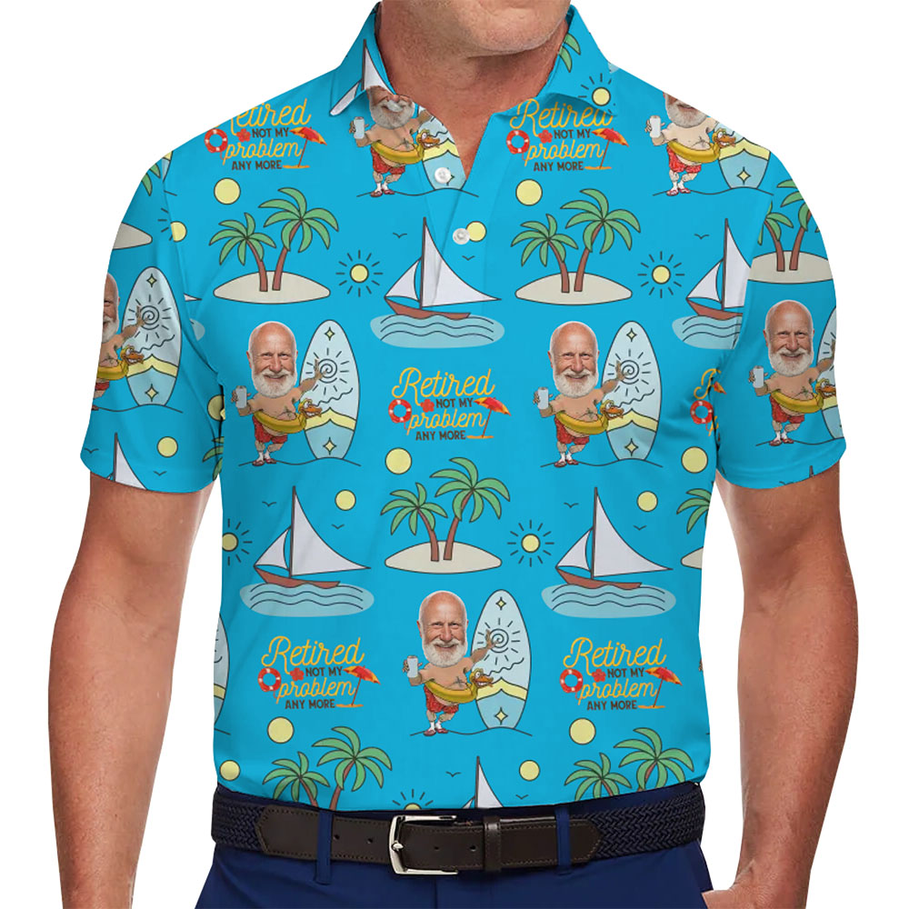 Fun Surf and Sail Retirement Shirt with Personalized Face - variant image 1