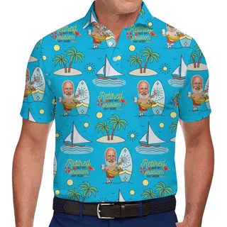 Fun Surf and Sail Retirement Shirt with Personalized Face