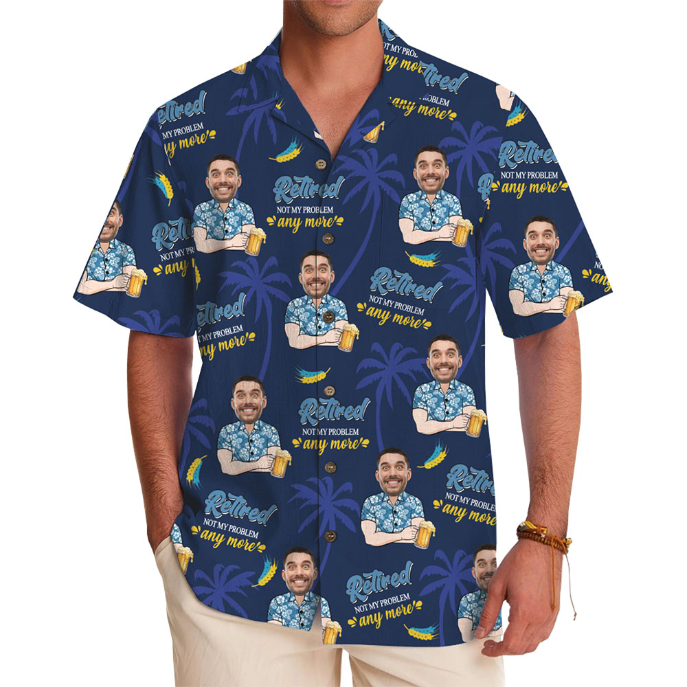 Personalized Retirement Celebration Hawaiian Shirt With Face - variant image 1