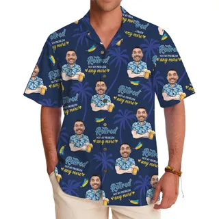 Personalized Retirement Celebration Hawaiian Shirt With Face