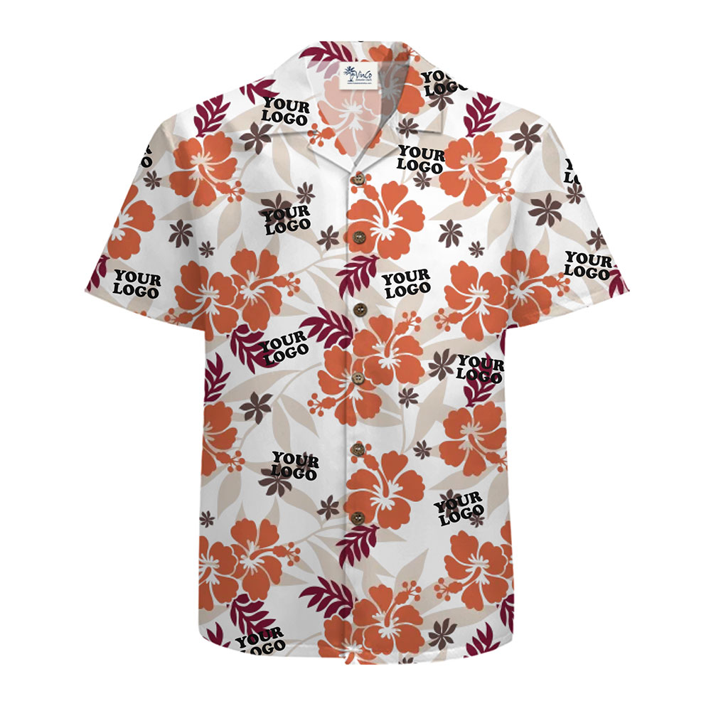 Custom Tropical Hibiscus Hawaiian Shirt for Events and Branding