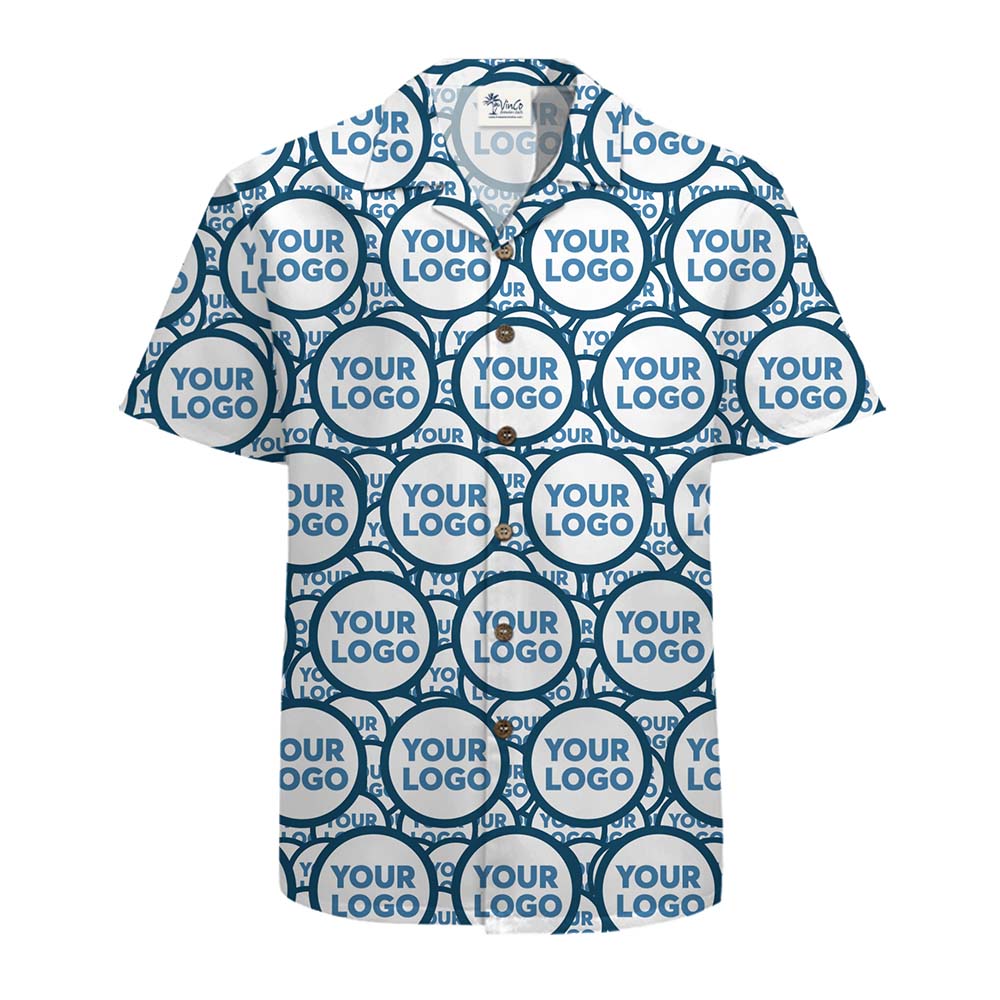 Full Logo Print Hawaiian Shirt With Preview