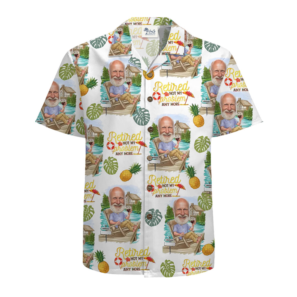 Face Personalized Retirement Theme Aloha Shirt Live Preview