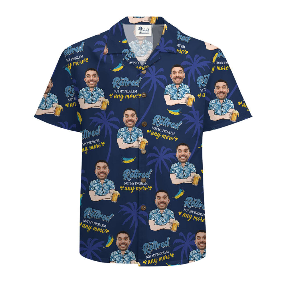 Personalized Retirement Celebration Hawaiian Shirt With Face