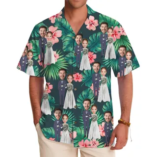 Fun Hawaiian Shirts For Wedding Party Custom Face