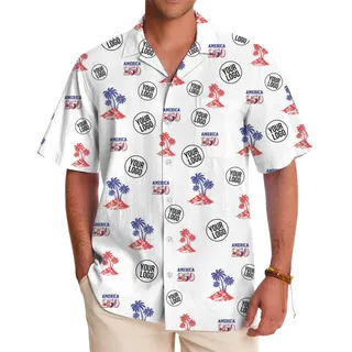 America 250 Custom Logo Hawaiian Shirt