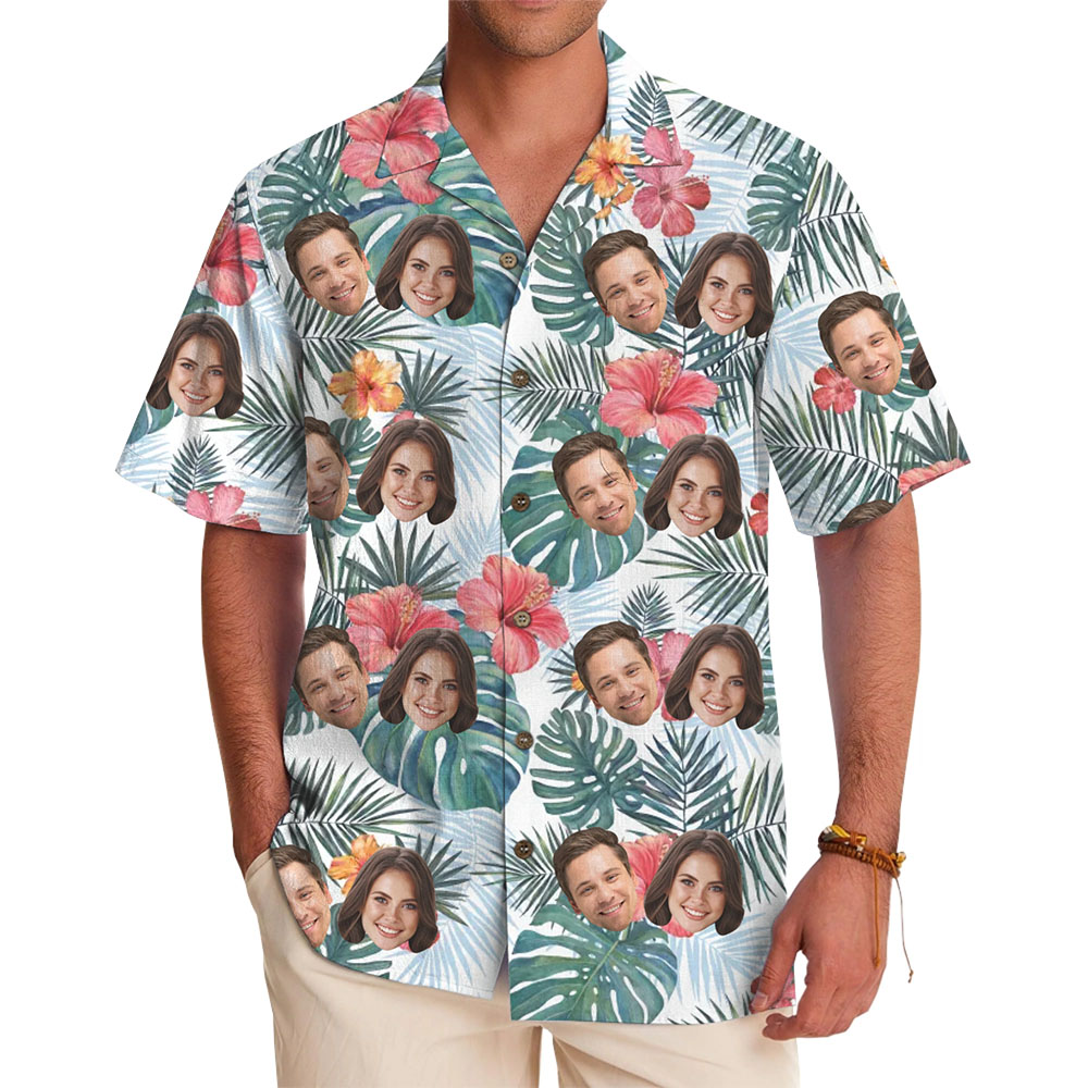 Custom Couple Face Aloha Shirts With Live Preview - variant image 1