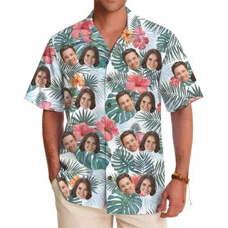Custom Couple Face Aloha Shirts With Live Preview