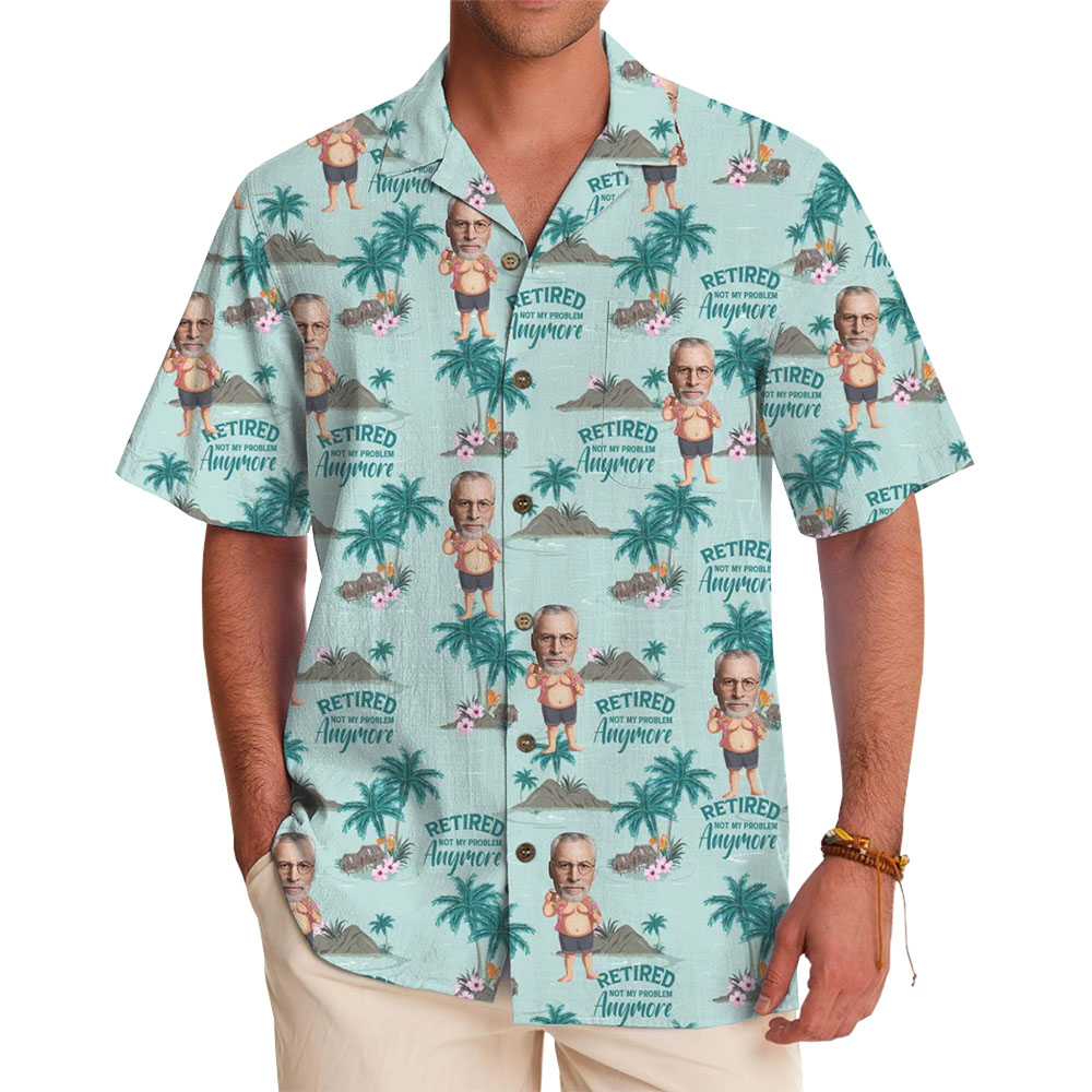 Custom Face Retirement Theme Hawaiian Shirt with Humorous Design - variant image 1