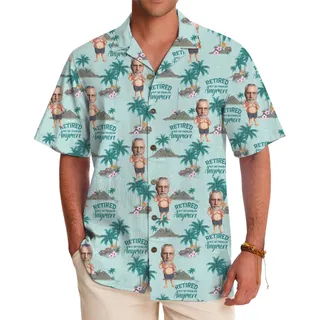 Custom Face Retirement Theme Hawaiian Shirt with Humorous Design