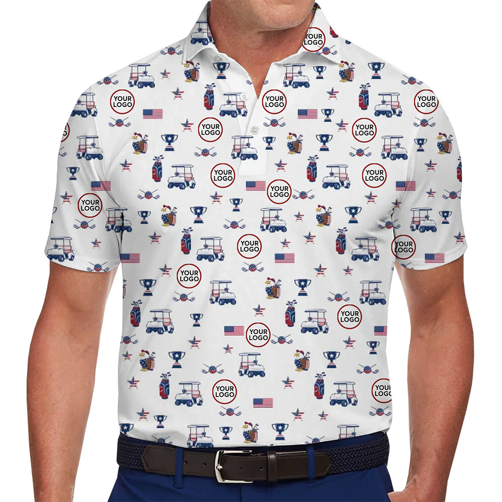 Personalized Patriotic Golf Polo Shirt With Company Logo - variant image 1