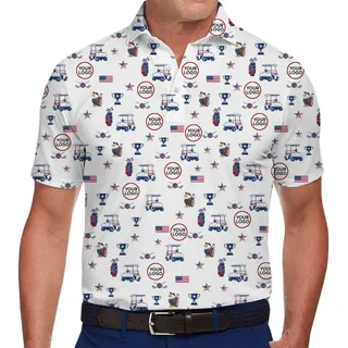 Personalized Patriotic Golf Polo Shirt With Company Logo