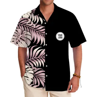 Minimalist and Tropical Custom Logo Hawaiian Shirt