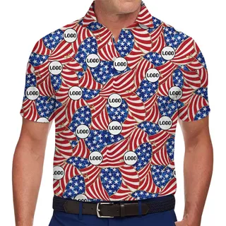 Custom 4th Of July Golf shirts With Logo And No Minimum