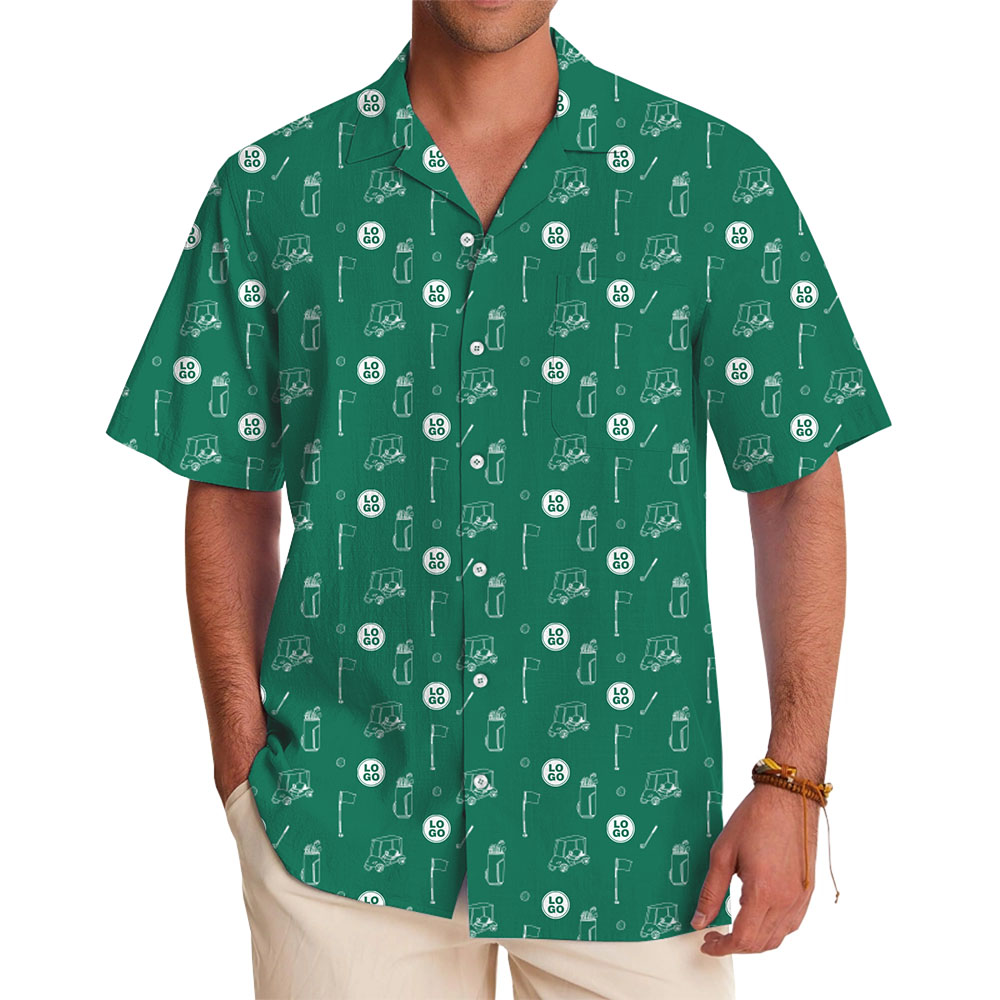 Golf Themed Hawaiian Shirt With Personalized Logo No Minimum - variant image 1