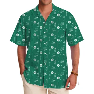 Golf Themed Hawaiian Shirt With Personalized Logo No Minimum