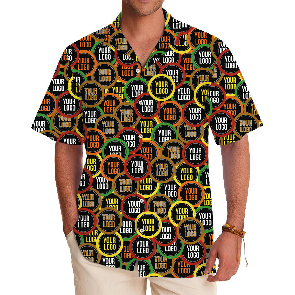 Trendy Custom Logo Pattern Hawaiian Shirt for Casual Branding - variant image 1