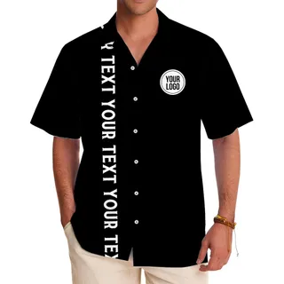 Premium Black Shirt with Bold Custom Text and Personalized Logo