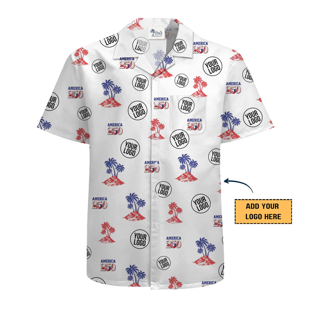 America 250 Custom Logo Hawaiian Shirt