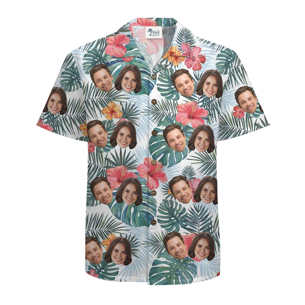 Custom Couple Face Aloha Shirts With Live Preview