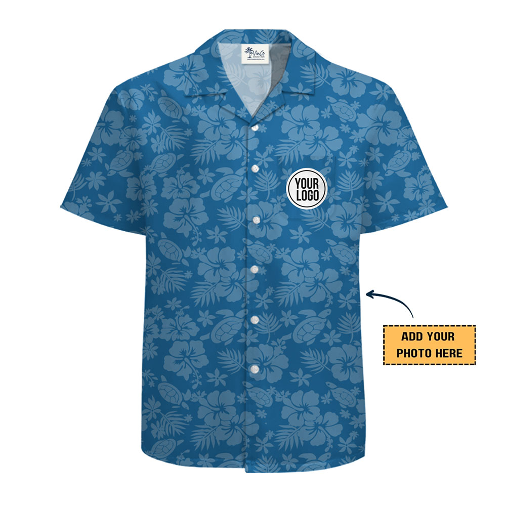 Iconic Tropical Theme Custom Hawaiian Shirt With Company Logo