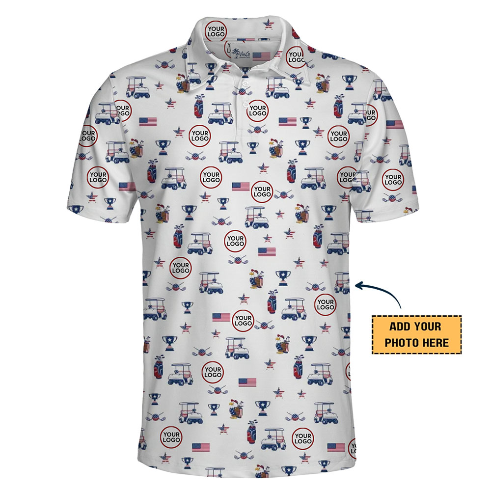 Personalized Patriotic Golf Polo Shirt With Company Logo
