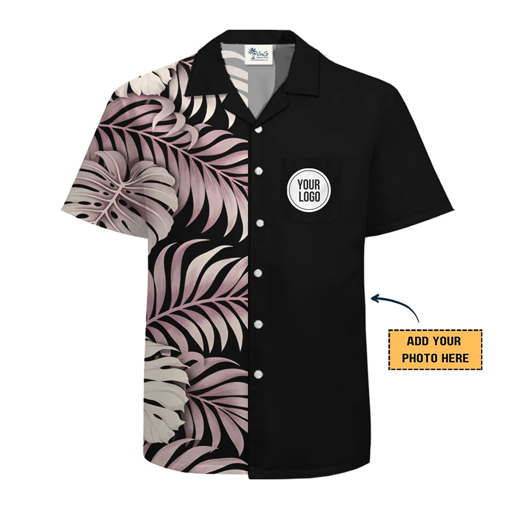 Minimalist and Tropical Custom Logo Hawaiian Shirt