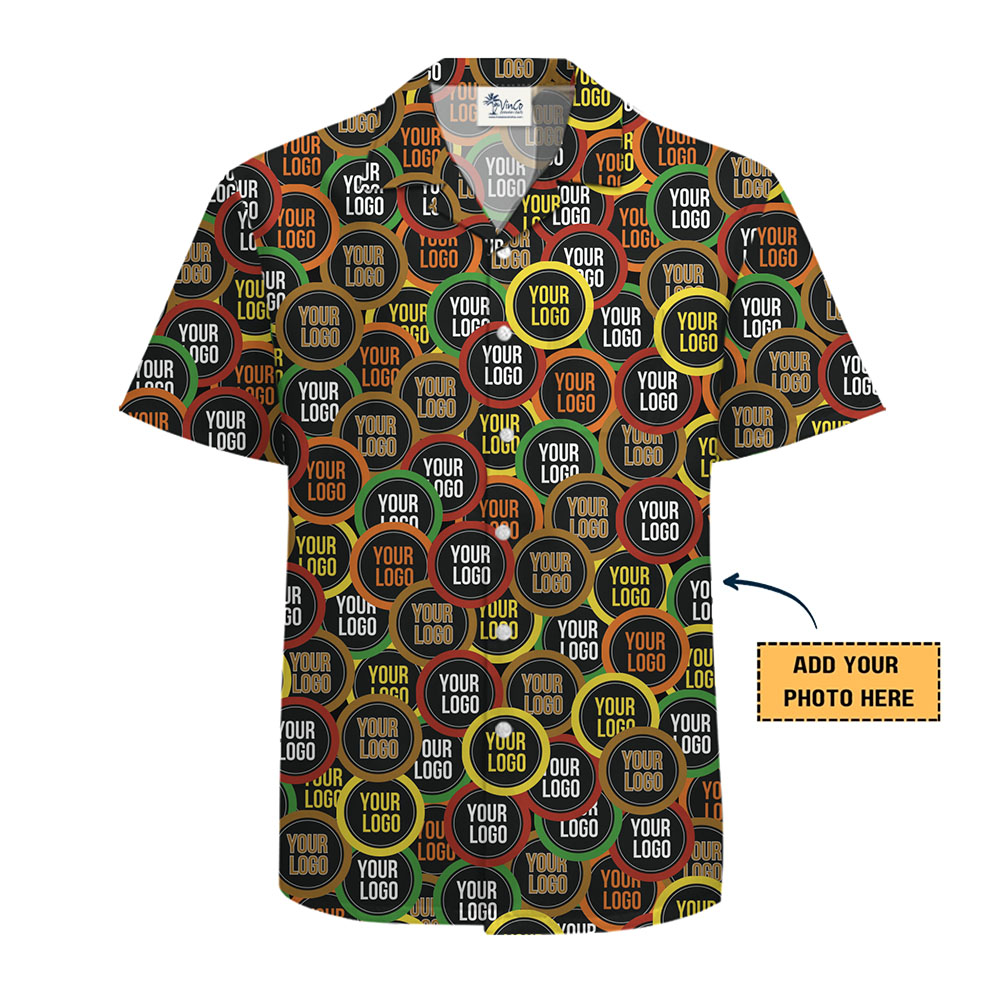 Trendy Custom Logo Pattern Hawaiian Shirt for Casual Branding