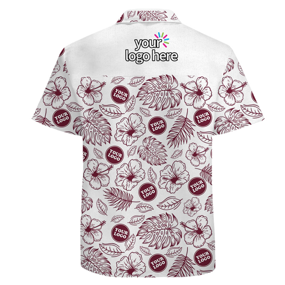 Custom 2 Logo Floral Hawaiian Shirts With Preview