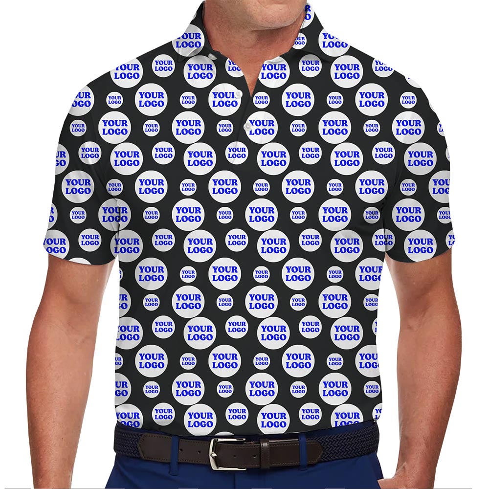 Custom Scattered Logo Polo Shirt Instant Preview - variant image 1
