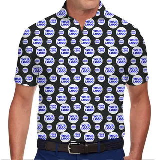 Custom Scattered Logo Polo Shirt Instant Preview