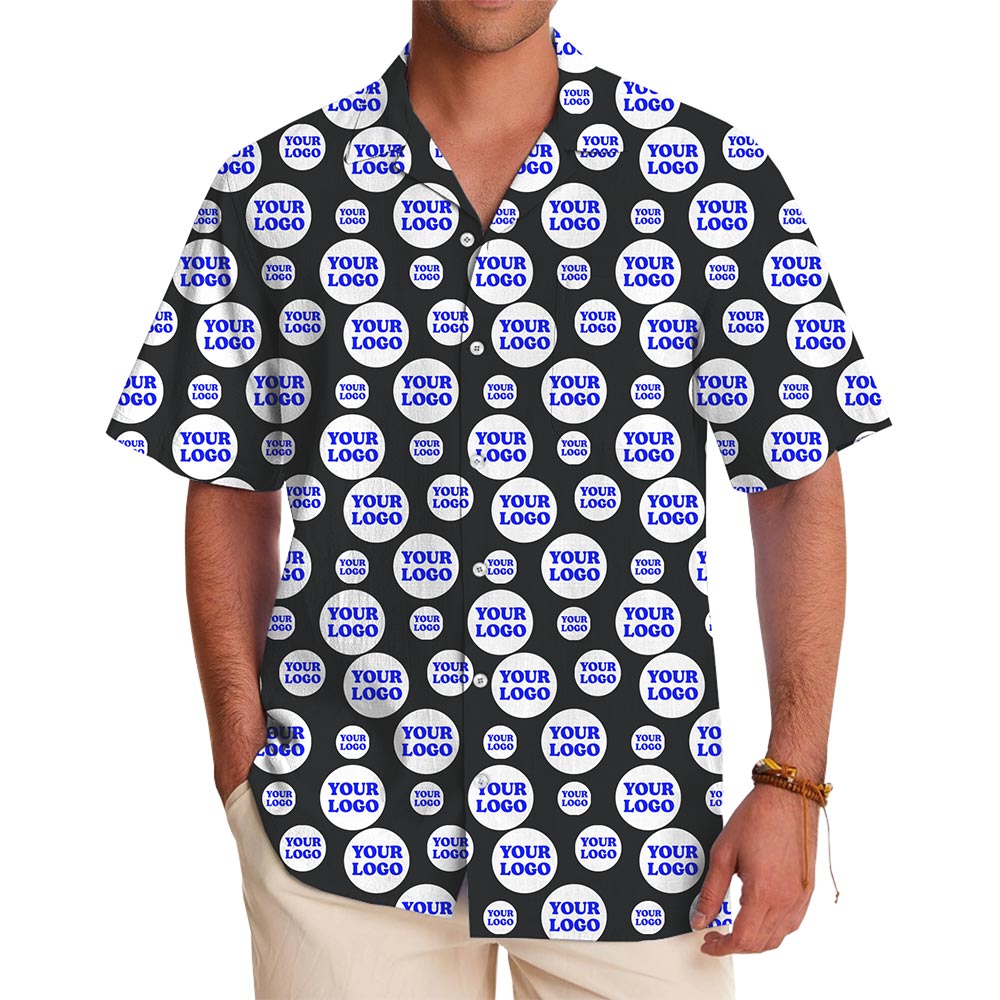 Custom Scattered Logo Hawaiian Shirt Instant Preview - variant image 1