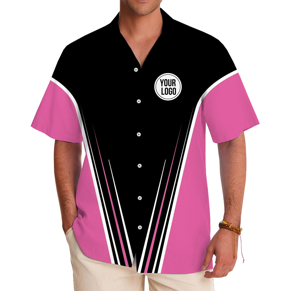 Professional Black and Pink Button-Up Shirt for Branding and Promotion - variant image 1