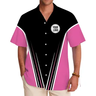 Professional Black and Pink Button-Up Shirt for Branding and Promotion