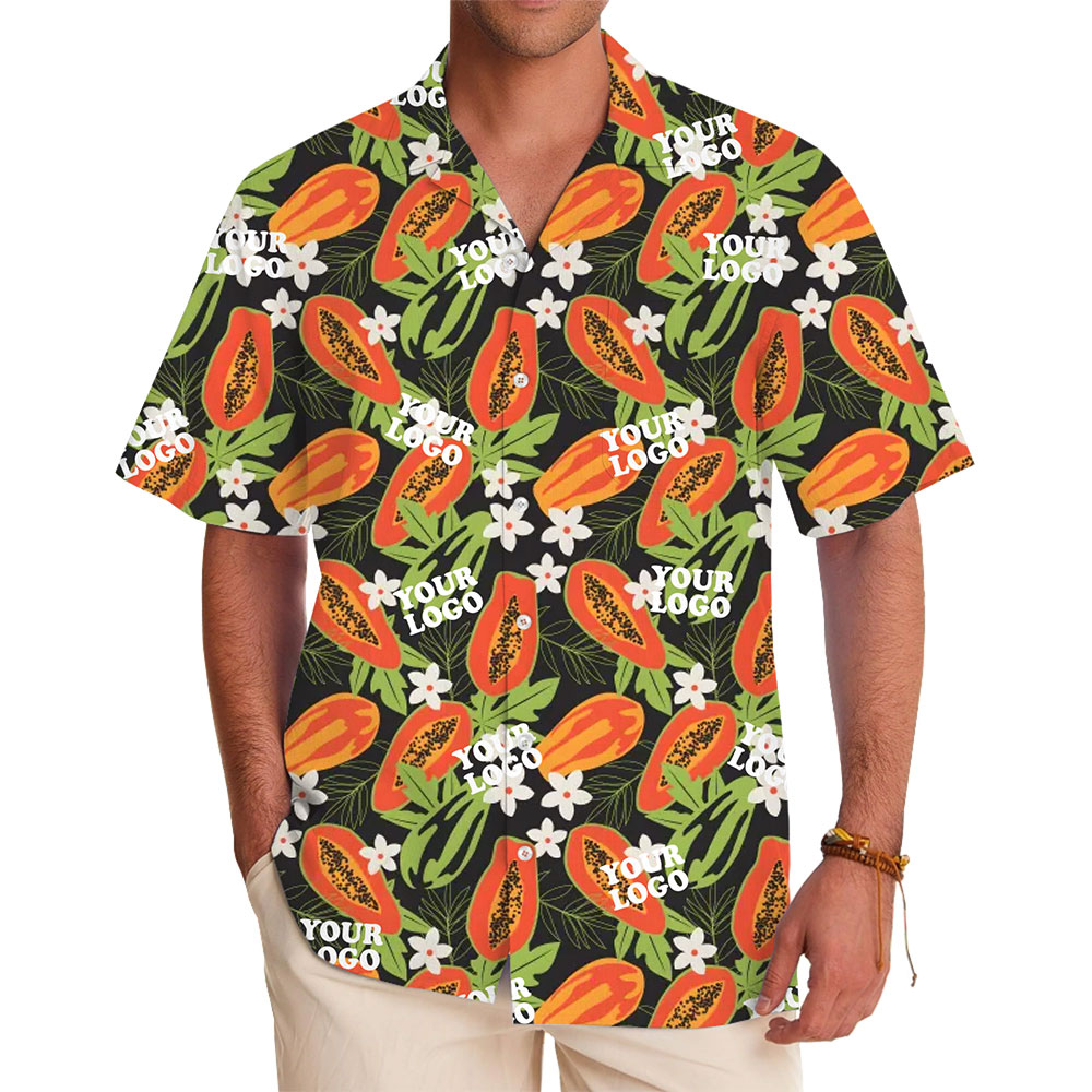 Custom Hawaiian Shirts with Papaya Design and No Minimum Orders - variant image 1