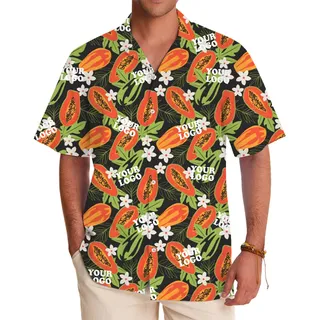 Custom Hawaiian Shirts with Papaya Design and No Minimum Orders