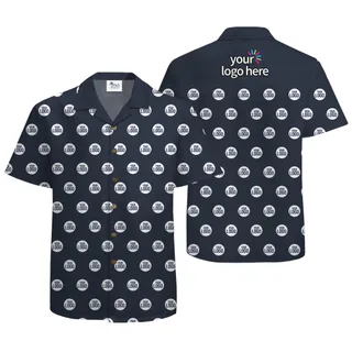Custom Front And Back Hawaiian Shirt With 2 Logos