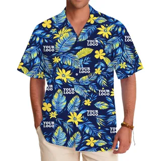 Vibrant Floral Custom Hawaiian Shirt with Your Logo