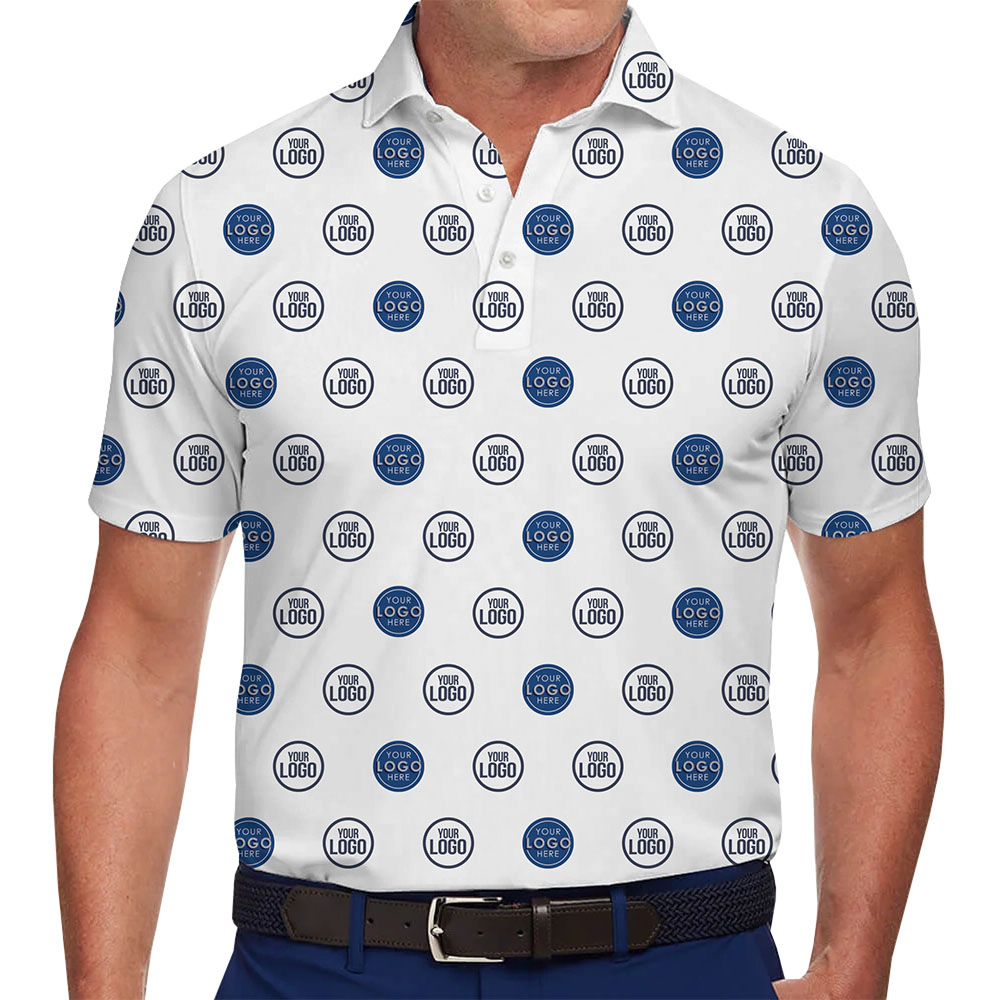 Custom Logo All Over Print Golf Shirt With 1-2 Photos - variant image 1