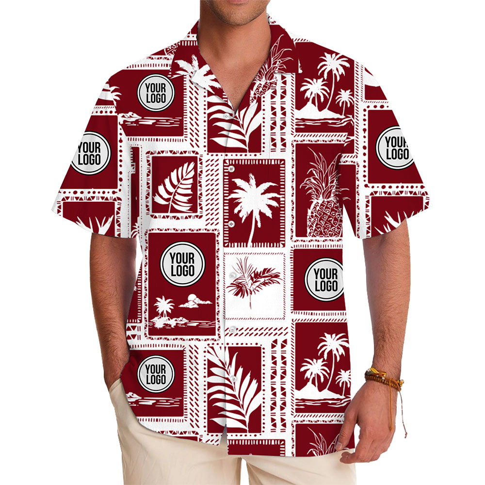 [12 Colors] Tropical Custom Hawaiian Shirt with Business Logo - variant image 1